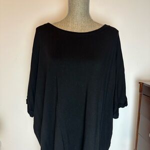 Tahari Black Oversized Dolman Sleeve Blouse